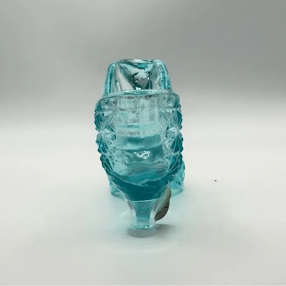 Fenton Aquamarine Blue Daisy + Button Cat Head Shoe - Marked, vintage, NO FLAWS - Picture 4 of 9